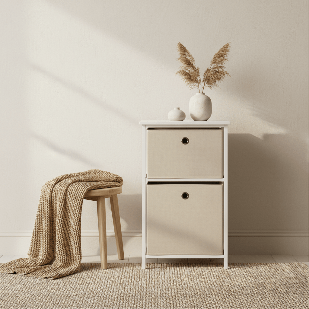 Lindo 2 Natural Fabric Drawers Cabinet