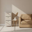 Lindo 3 Natural Fabric Drawers Cabinet