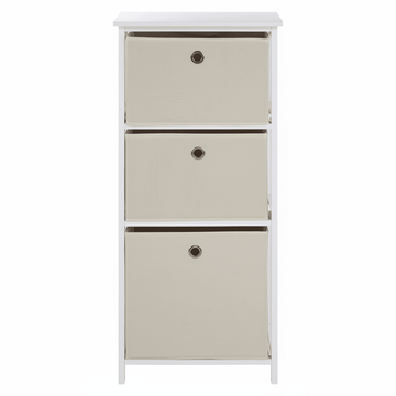 Lindo 3 Natural Fabric Drawers Cabinet