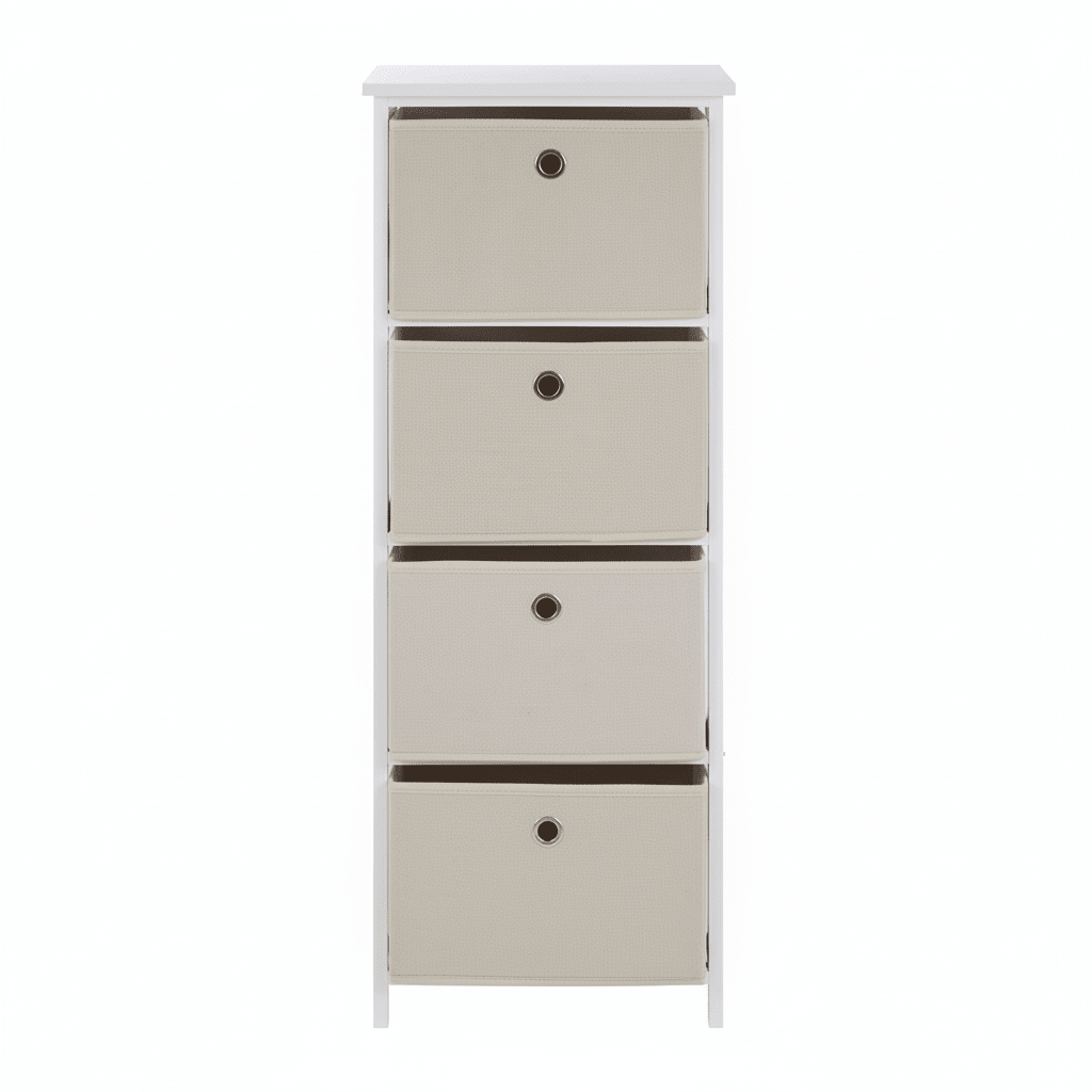 Lindo 4 Natural Fabric Drawers Cabinet