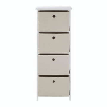 Lindo 4 Natural Fabric Drawers Cabinet