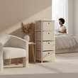 Lindo 4 Natural Fabric Drawers Cabinet
