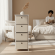 Lindo 4 Natural Fabric Drawers Cabinet