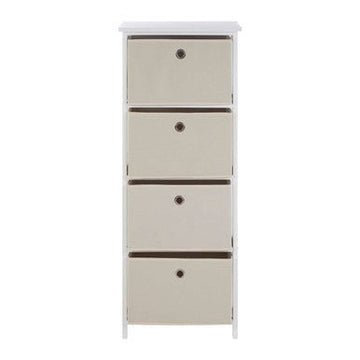 Lindo 4 Natural Fabric Drawers Cabinet