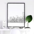 Line Art City Skyline Skyscraper Wall Art Prints | Set of 3