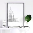 Line Art City Skyline Skyscraper Wall Art Prints | Set of 3