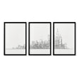 Line Art City Skyline Skyscraper Wall Art Prints | Set of 3