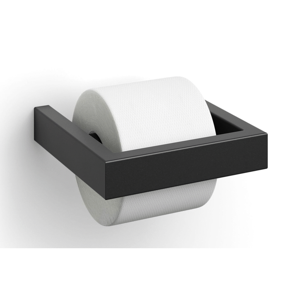 Linea Black Stainless Steel Toilet Roll Holder 40576