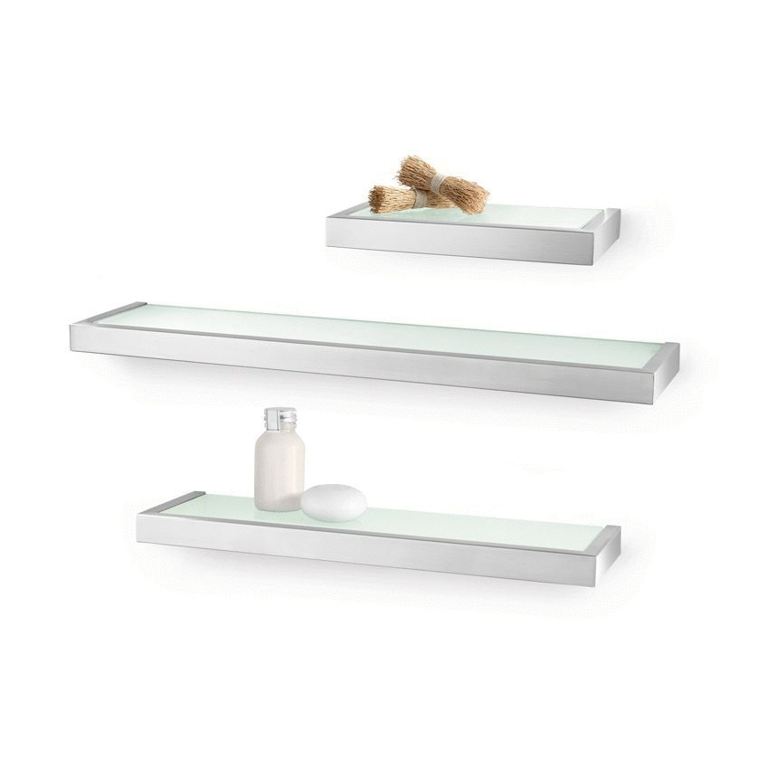 Linea Brushed Stainless Steel 46.5 cm Bathroom Shelf 40384