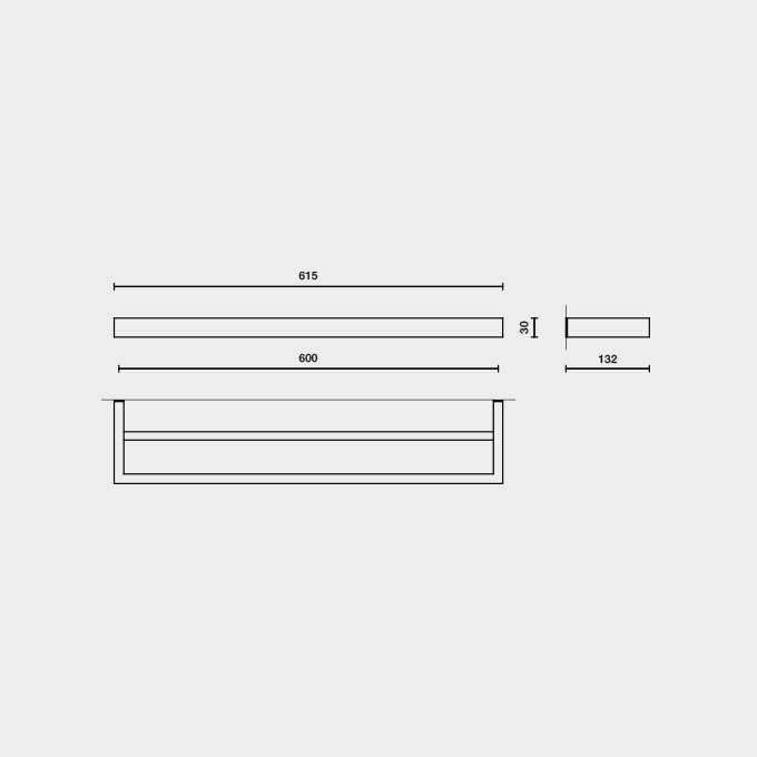Linea Brushed Stainless Steel 61.5 cm Double Towel Rail 40393