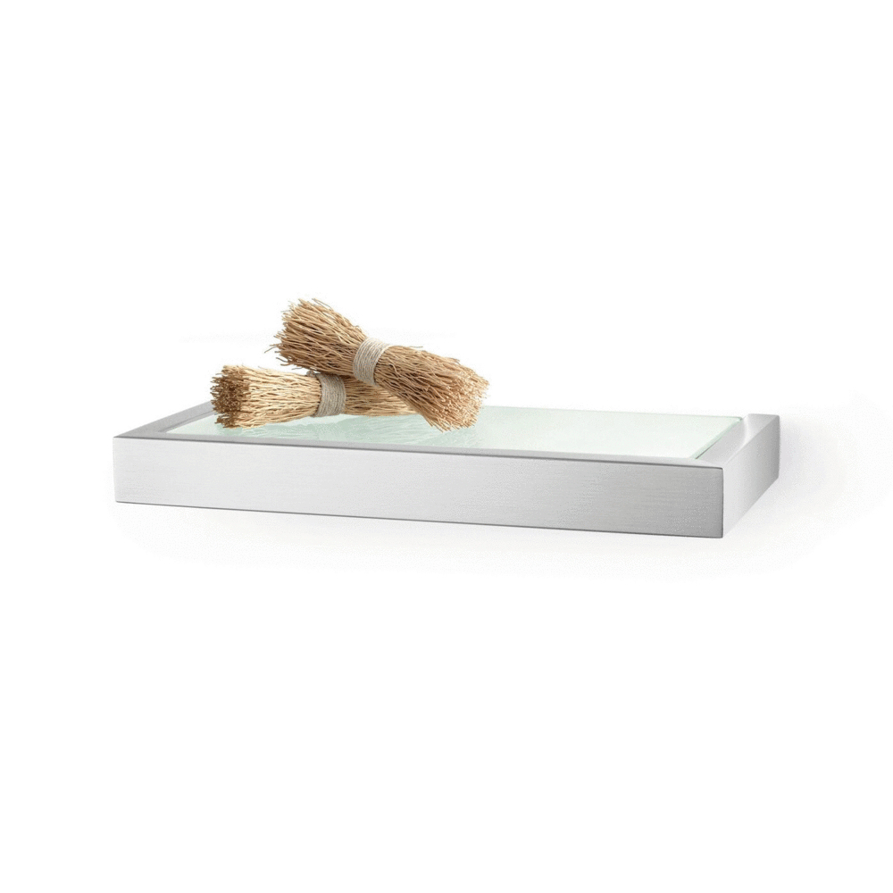 Linea Brushed Stainless Steel Bathroom Shelf 26.5cm