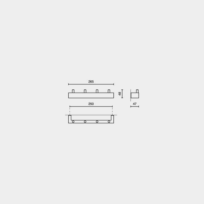 Linea Brushed Stainless Steel Towel Hook Rail 40389