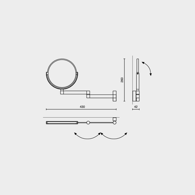 Linea Polished Stainless Steel 5x Magnifying Wall Mirror - Premium Bathroom Elegance