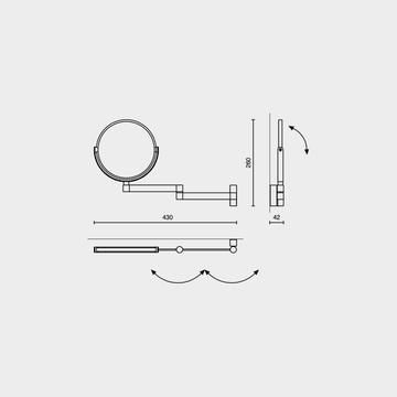 Linea Polished Stainless Steel 5x Magnifying Wall Mirror - Premium Bathroom Elegance