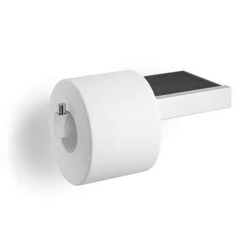 Linea Polished Stainless Steel Toilet Roll Holder with Shelf 40407