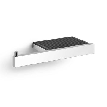 Linea Polished Stainless Steel Toilet Roll Holder with Shelf 40407