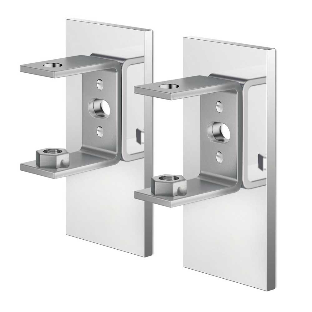 Linea Polished Stainless Steel Wall Bracket, set/2 (for adhesive attachment)