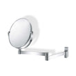 Linea Premium Brushed Stainless Steel Magnifying Wall Mirror - 3x Magnification Adjustable Arm