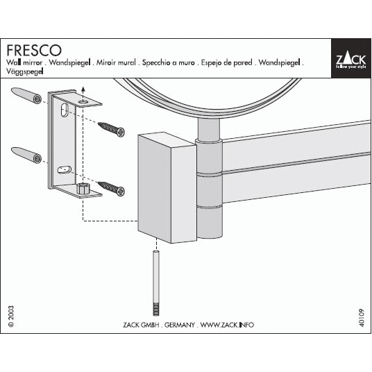Linea Premium Brushed Stainless Steel Magnifying Wall Mirror - 3x Magnification Adjustable Arm
