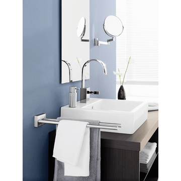 Linea Premium Brushed Stainless Steel Magnifying Wall Mirror - 3x Magnification Adjustable Arm