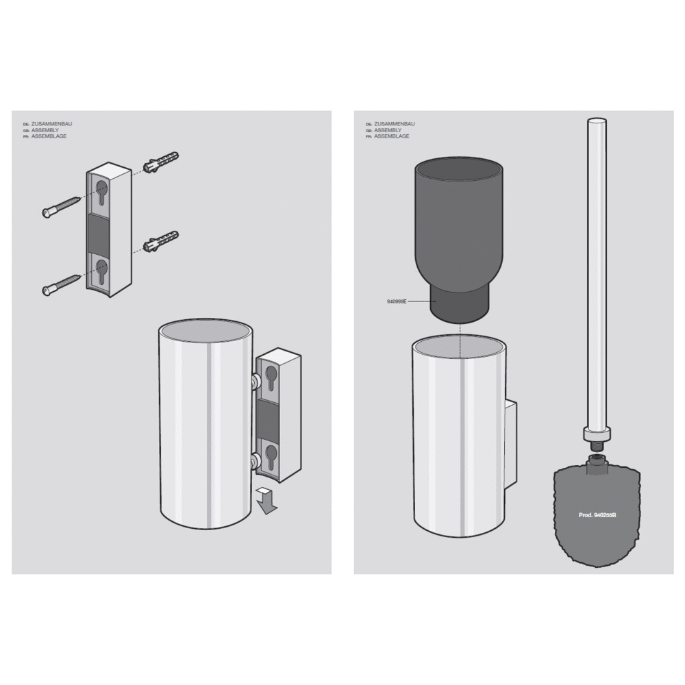 Linea Premium Brushed Stainless Steel Wall - Mounted Toilet Brush