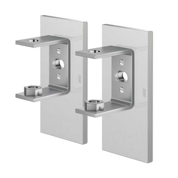 Linea Premium Brushed Steel Wall Brackets - Professional Adhesive Mount Set (2 - Pack)