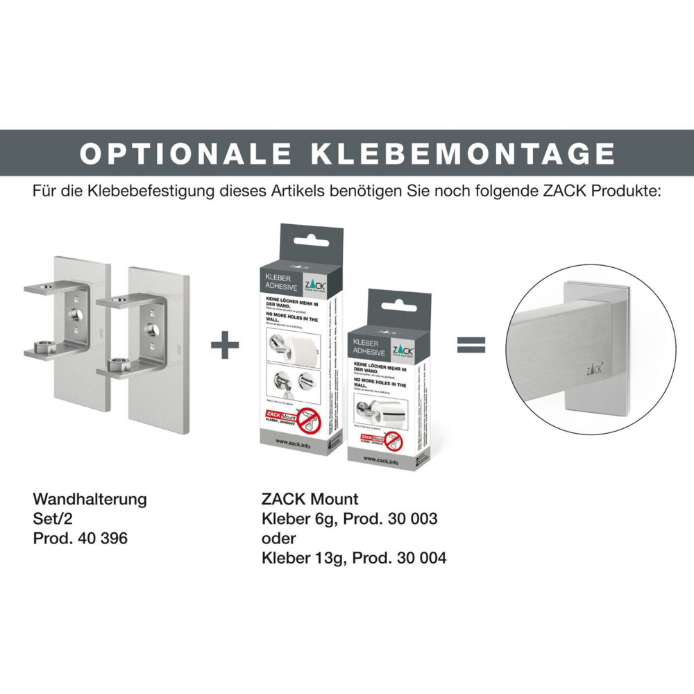 Linea Premium Brushed Steel Wall Brackets - Professional Adhesive Mount Set (2 - Pack)