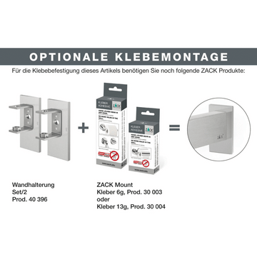 Linea Premium Brushed Steel Wall Brackets - Professional Adhesive Mount Set (2 - Pack)