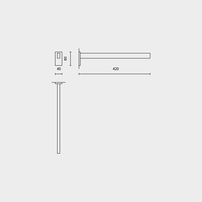 Linea Premium Polished Stainless Steel 42cm Static Towel Rail