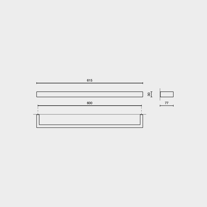 Linea Premium Polished Stainless Steel 61.5cm Towel Rail