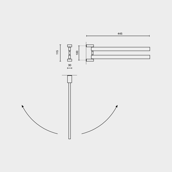 Linea Swivelling Towel Holder 44.5cm Polished Stainless Steel