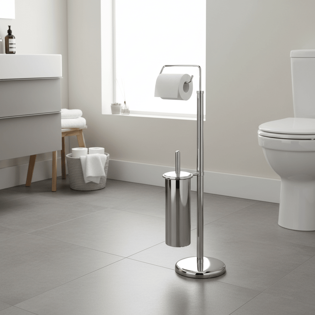 Linnea Chrome Toilet Brush And Roll Holder