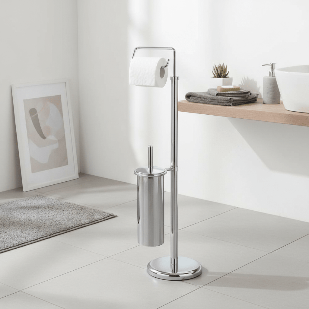 Linnea Chrome Toilet Brush And Roll Holder