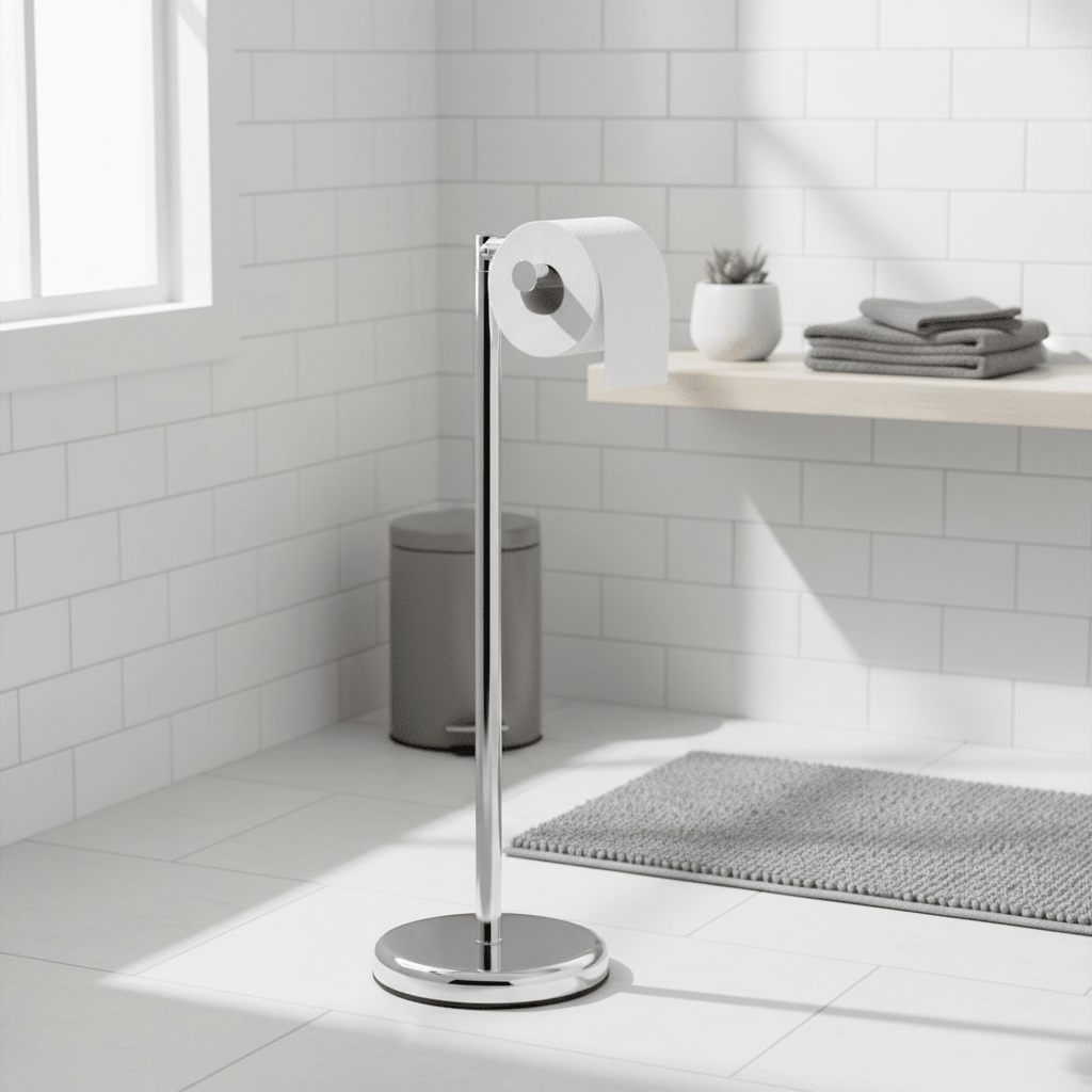 Linnea Chrome Toilet Roll Holder and Storer