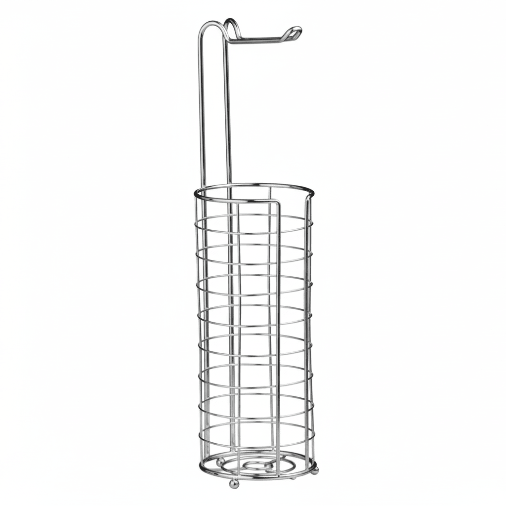 Linnea Chrome Toilet Roll Holder and Storer
