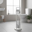 Linnea Squared Chrome Toilet Brush And Roll Holder