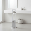 Linnea Squared Chrome Toilet Brush And Roll Holder