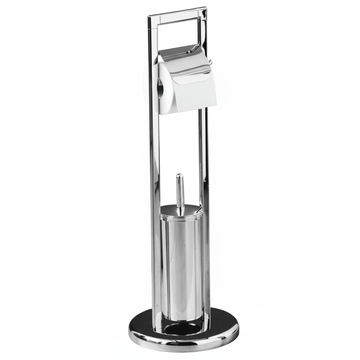 Linnea Squared Chrome Toilet Brush And Roll Holder