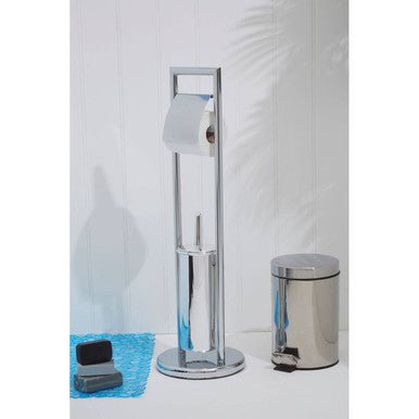 Linnea Squared Chrome Toilet Brush And Roll Holder