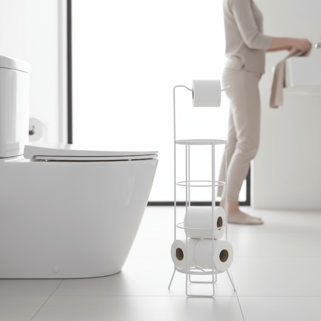 Linnea White Toilet Roll Holder