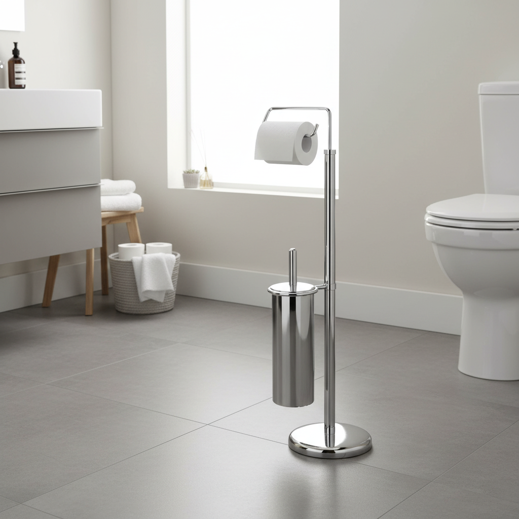 Linnea Chrome Toilet Brush And Roll Holder