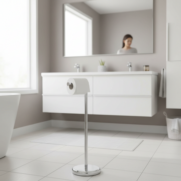 Linnea Chrome Toilet Roll Holder and Storer