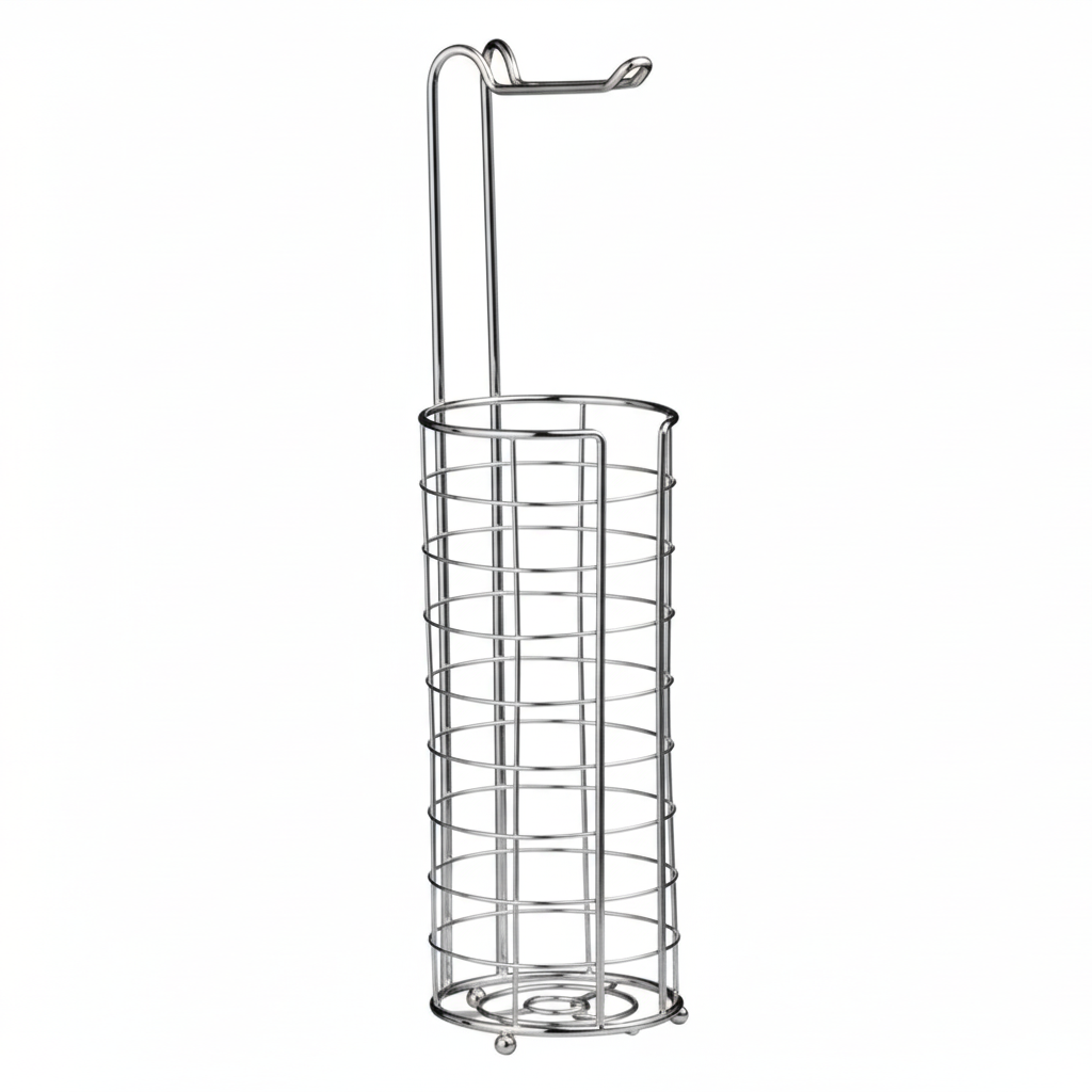 Linnea Chrome Toilet Roll Holder and Storer