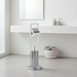 Linnea Squared Chrome Toilet Brush And Roll Holder