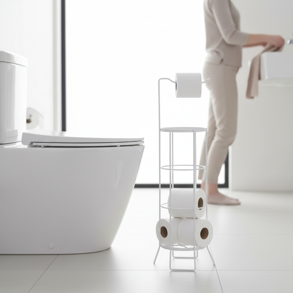 Linnea White Toilet Roll Holder