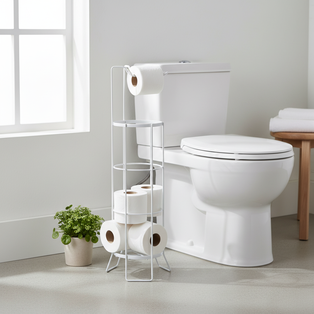 Linnea White Toilet Roll Holder