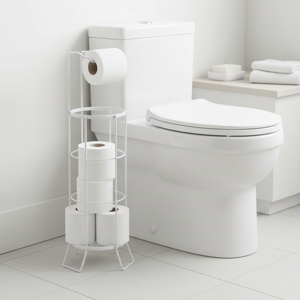 Linnea White Toilet Roll Holder