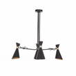 Linox 3 Shade Black And Gold Bent Arm Pendant