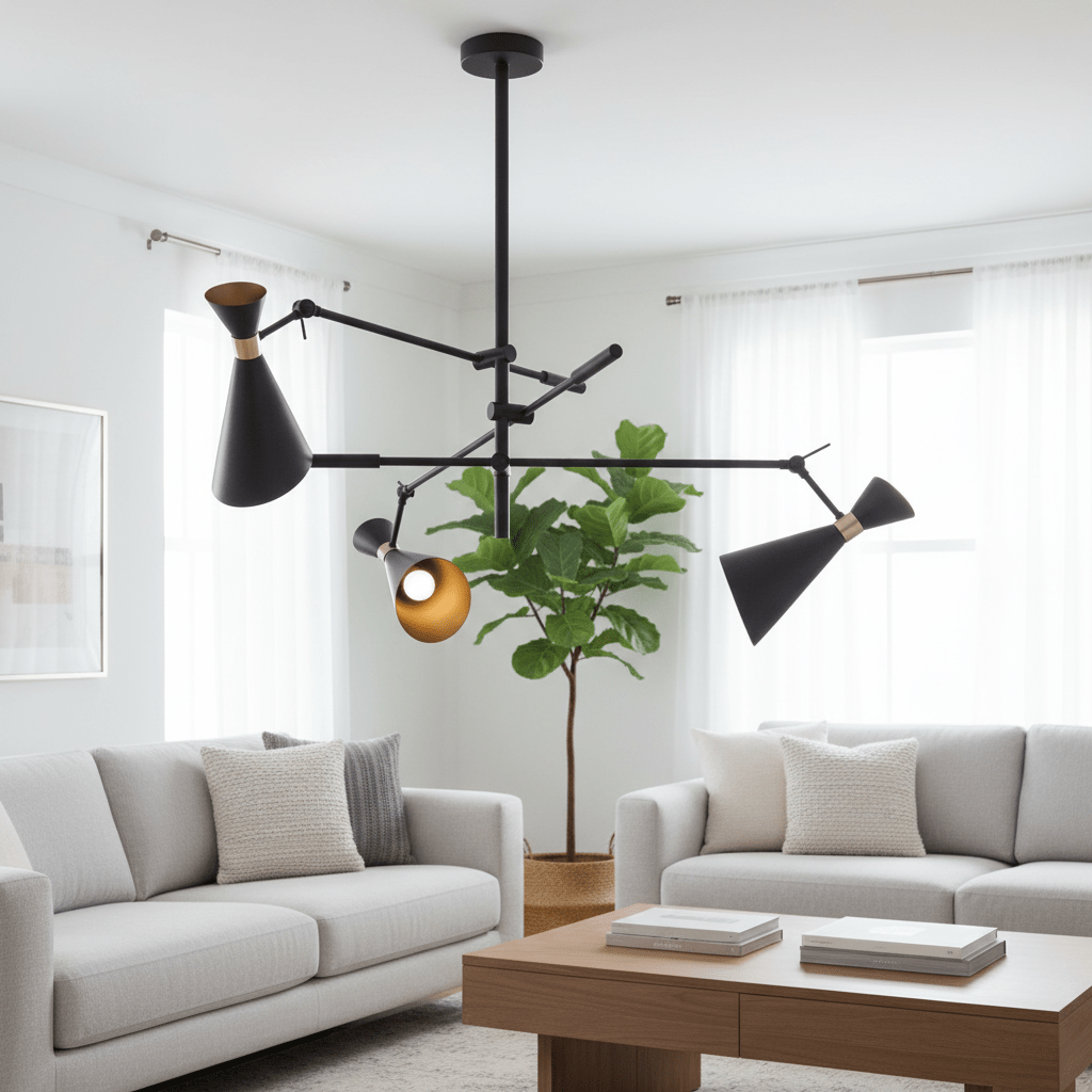 Linox 3 Shade Black And Gold Pendant