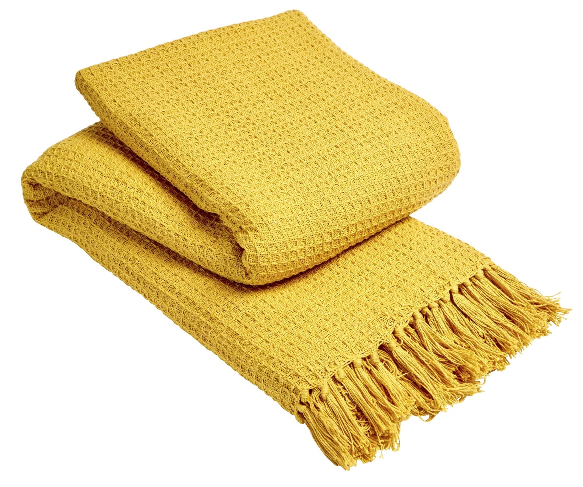 Lisbon Pure Indian Cotton Handwoven Honeycomb Throw Blanket Luxurious Soft Lightweight Easycare Cover for Sofa Bed or Living Room Available in 10 Colours and Sizes